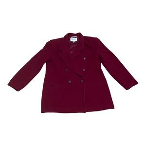 Lord & Taylor Vintage double breasted wool and cast burgundy size 14 coat